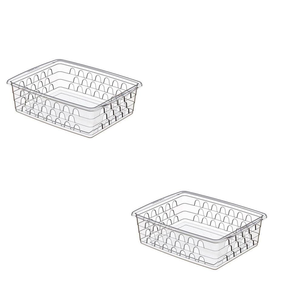 Kit 2 Caixa Cesto Organizador Multiuso Transparente 7X19X25 1119 Uninjet
