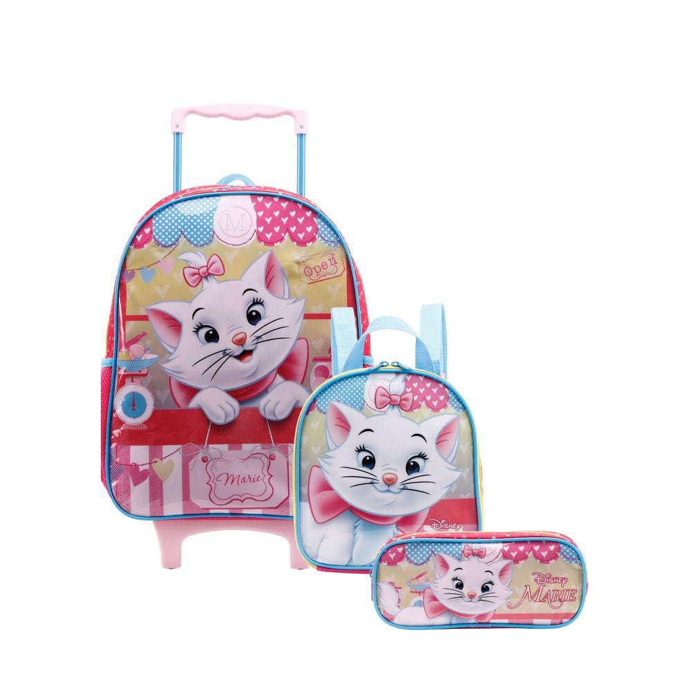 Mochila escolar infantil gata marie luxo, extra