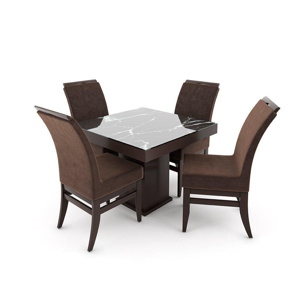 Conjunto de Mesa 100cm com 4 Cadeiras Santiago Talismã