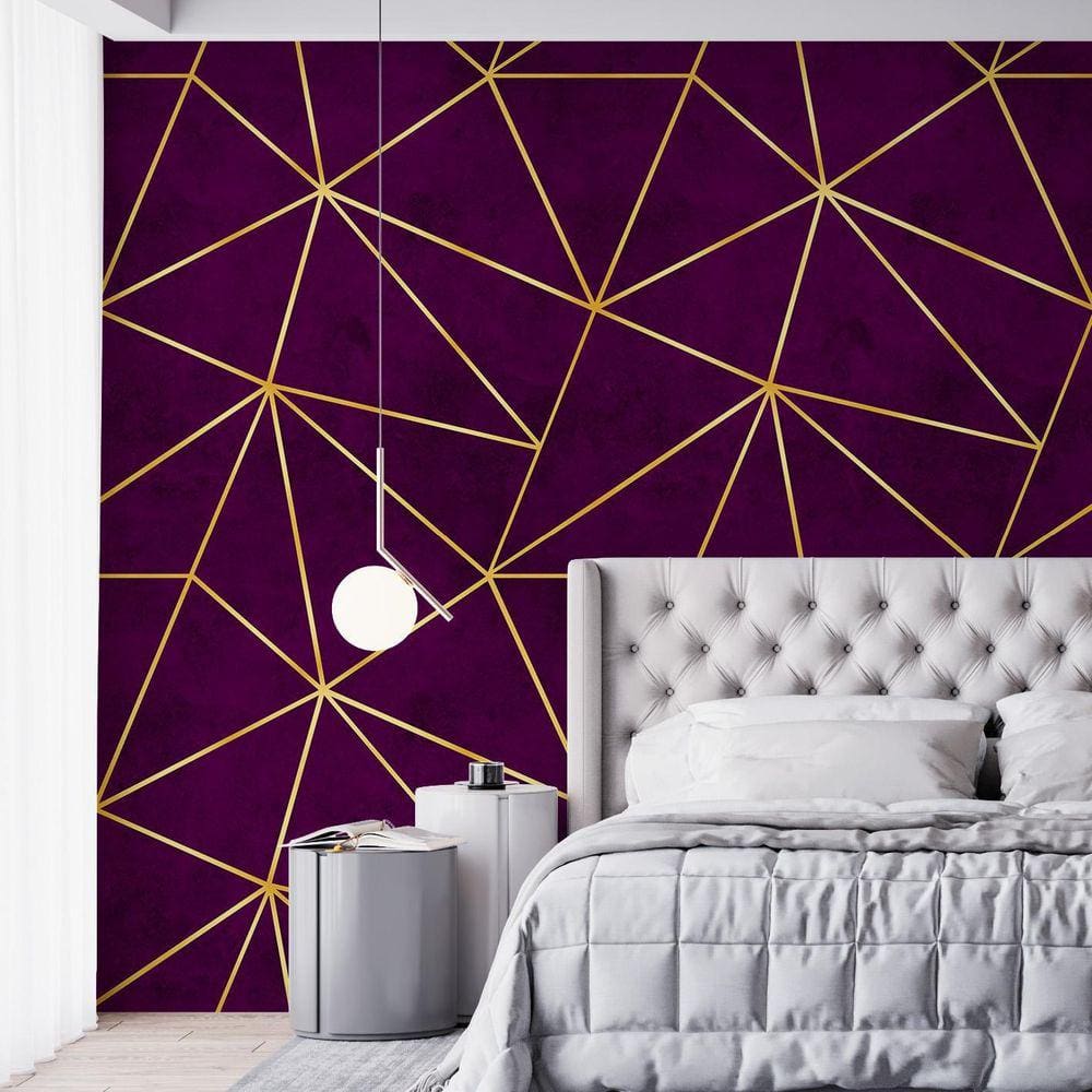 Kit 10 Rolos Papel De Parede Adesivo Zara Roxo Dark 3,0M