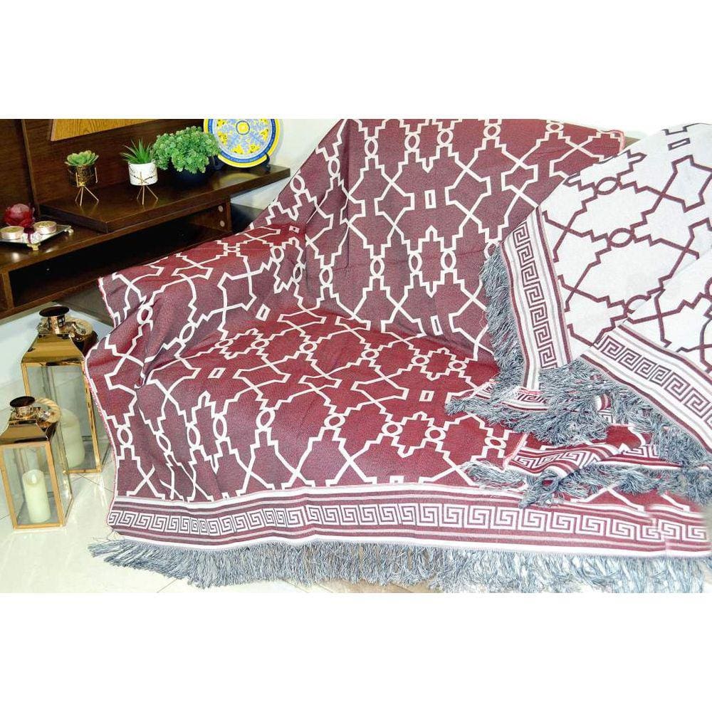 Xale de Sofá Jacquard Rústico Dupla Face - Isis