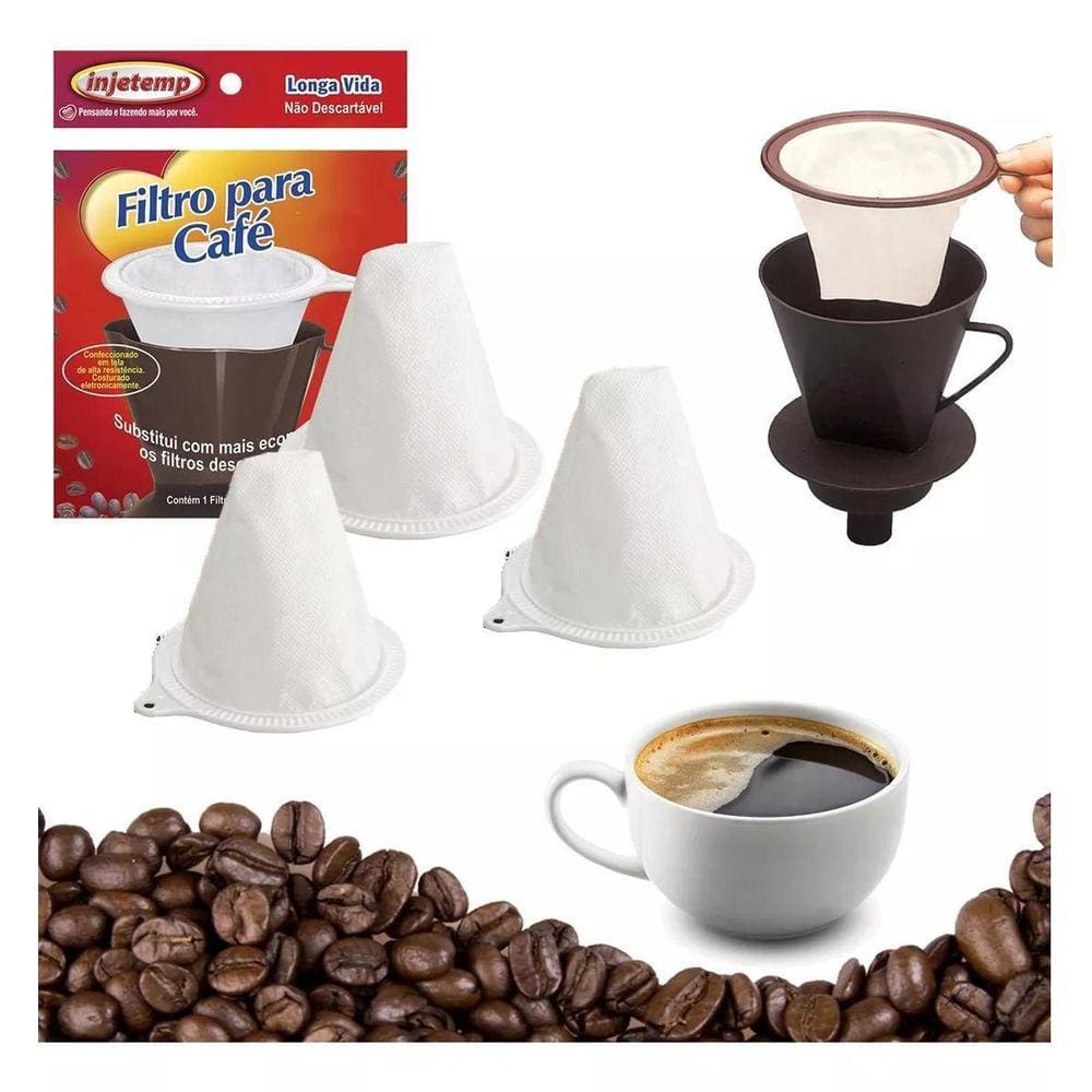 Coador Filtro Café Permanente Sem Uso De Papel 103 Kit 3 Uni