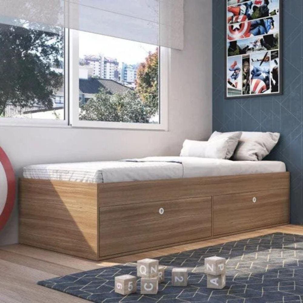 Quarto Juvenil C/ Cama 80 E Mesa De Cabeceira Tokio