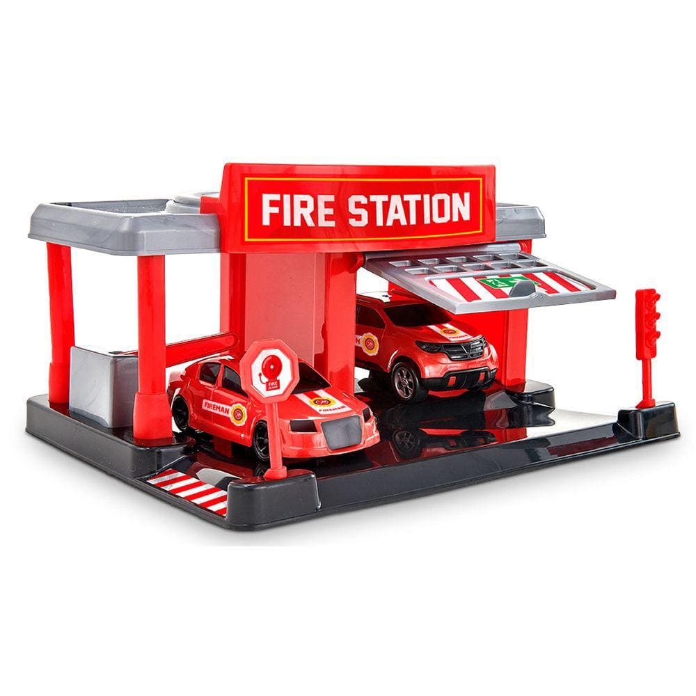 Brinquedo De Bombeiros Com 2 Carrinhos - Bs Toys 580