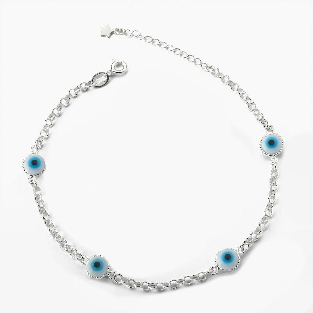 Pulseira Com 4 Olhos Grego Prata 925