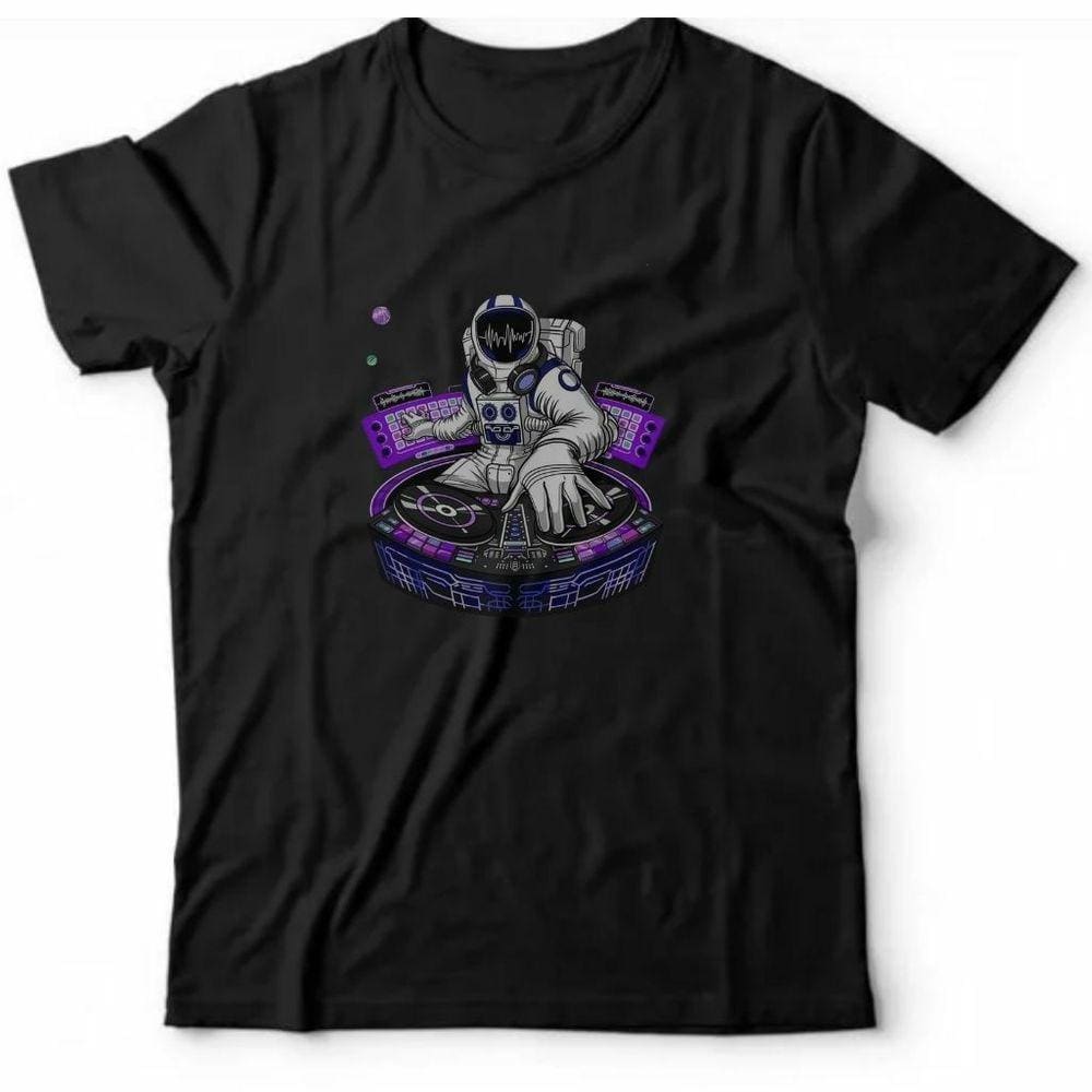 Camiseta algodão rock -astronauta dj