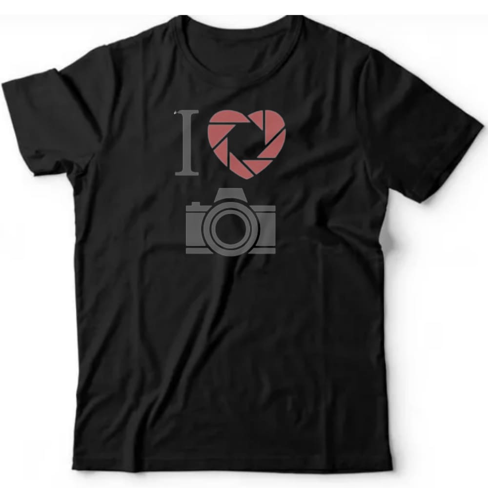 Camiseta algodão profissões - I love photographer