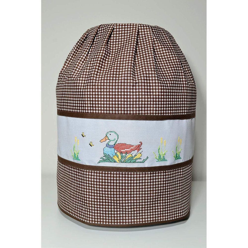 Capa de Botijão Xadrez - Patinho Marrom