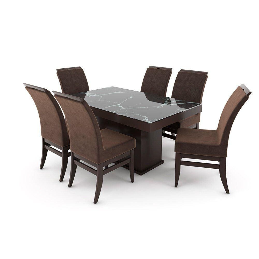 Conjunto de Mesa 160cm com 6 Cadeiras Santiago Talismã