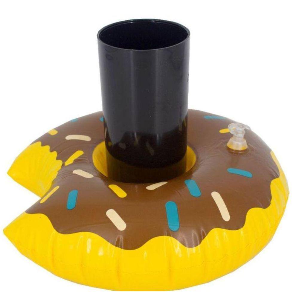 Kit 10 Boias Porta Copo Donuts Marrom Granulado Bo49720