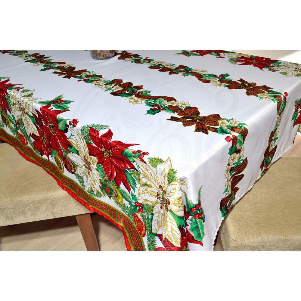 Toalha de Mesa Oxford Natal  - Laços de Natal
