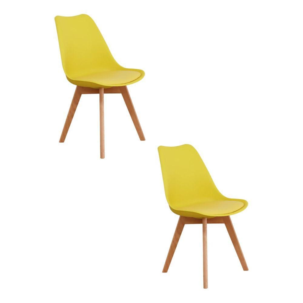 Kit 2 Cadeiras para Sala de Jantar Siena Amarelo