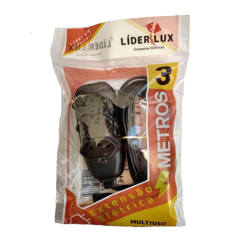 Extensão Elétrica De 3 Metros Com 3 Tomadas De 10A