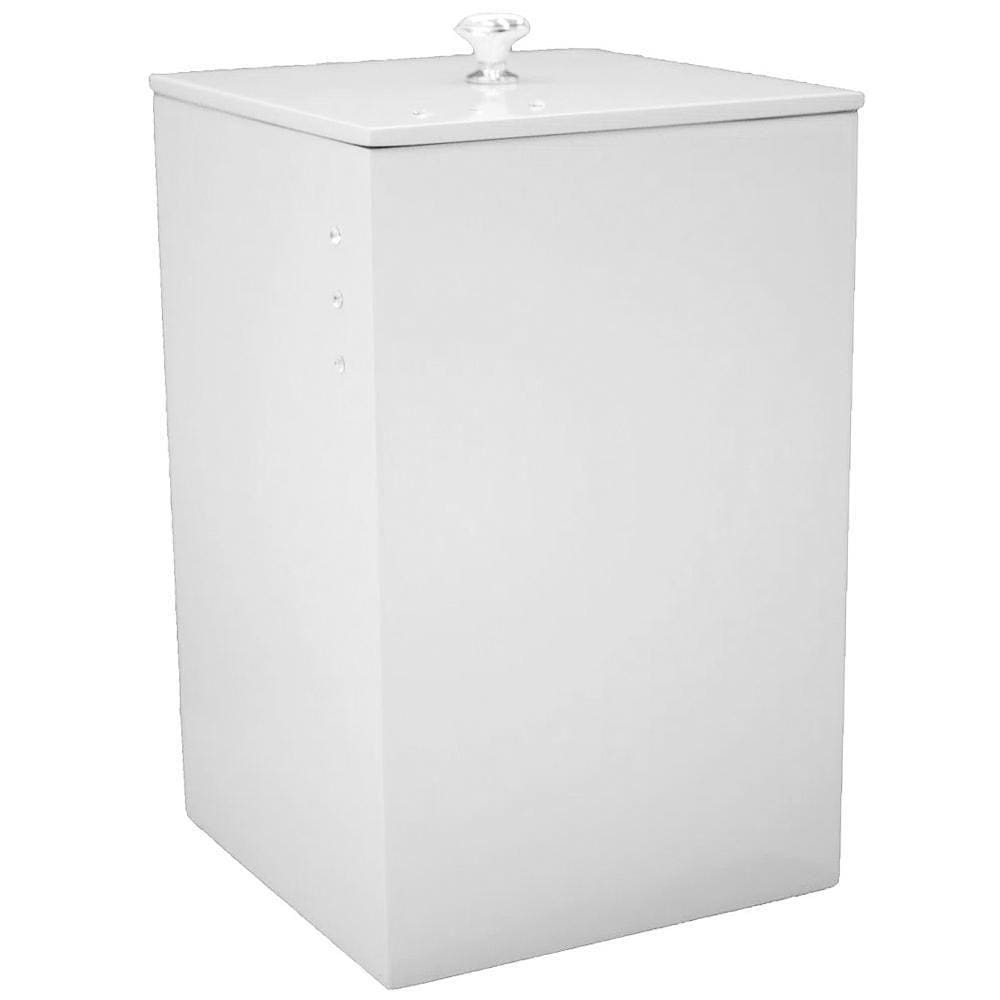 Lixeira Banheiro Mdf Quadrada Com Strass 8 Litros Branca