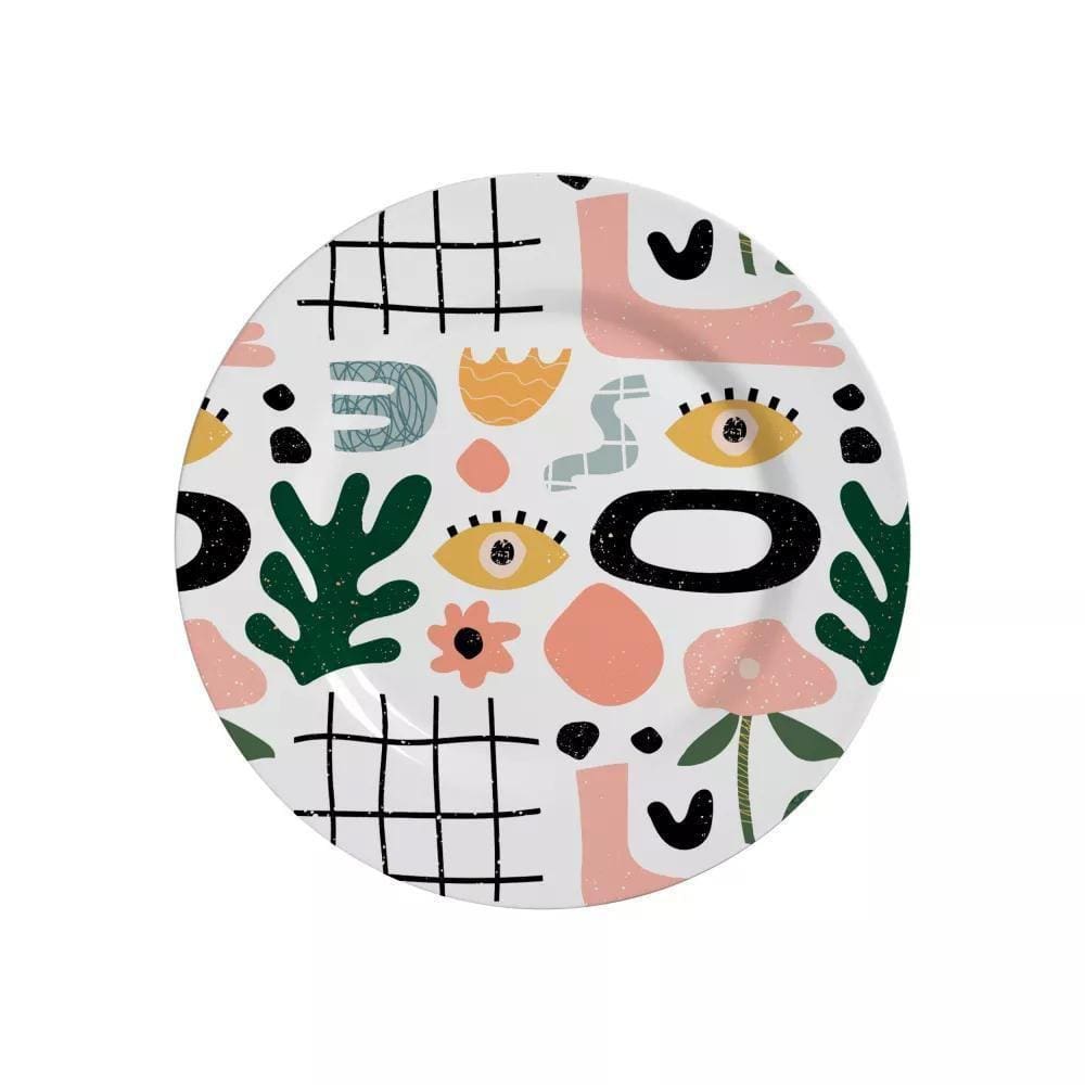 Prato Sobremesa Cerâmica Branca 21cm - Conjunto 6 Peças