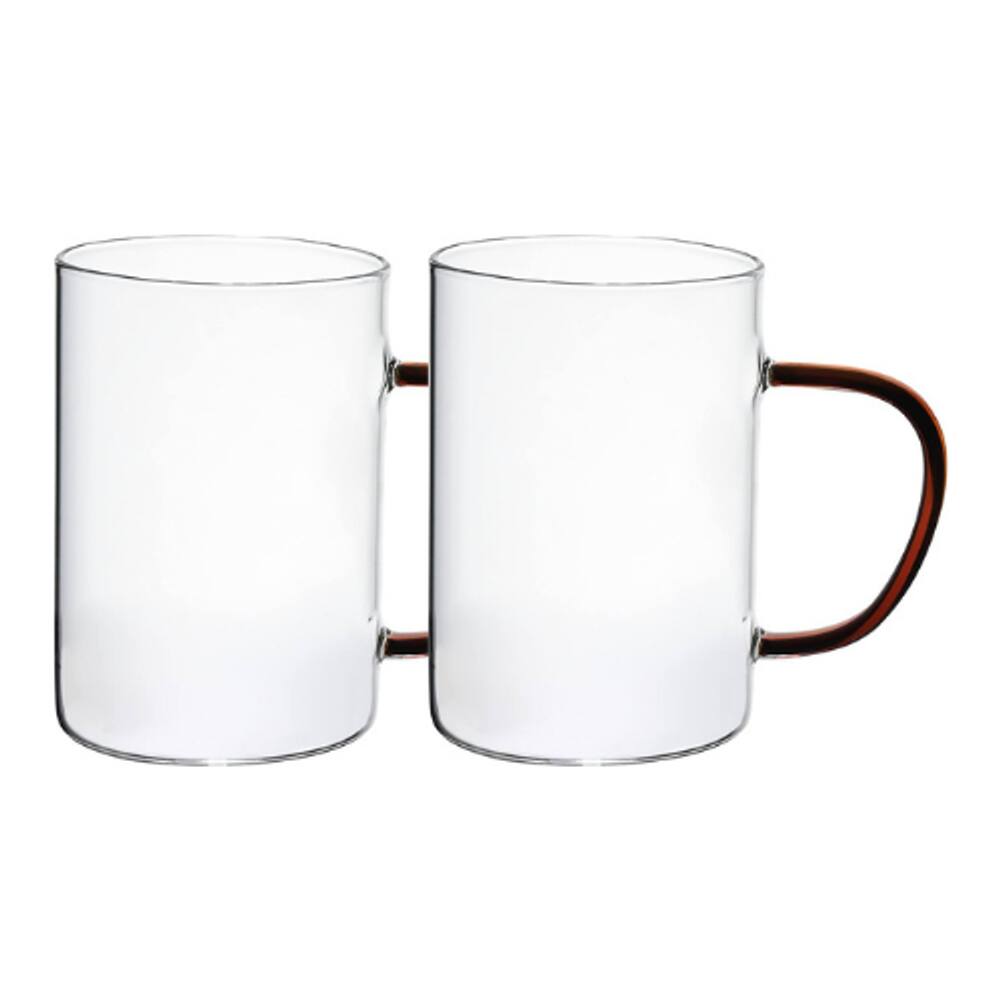 Caneca De Vidro C/Alça Fun Ambar CJ 2 (unidades) 320ml Wolff