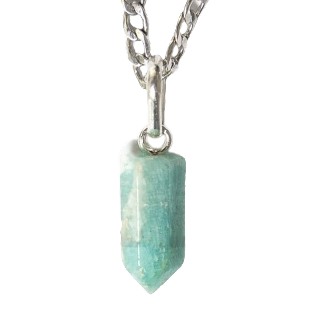 Colar Micro Pontinha Amazonita Verde Montagem Prata 950