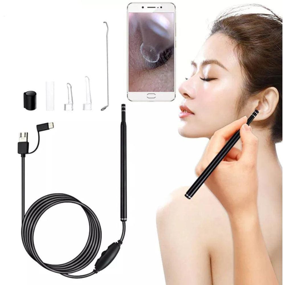 Endoscópio Auricular USB 6 LEDs - Limpeza do Ouvido