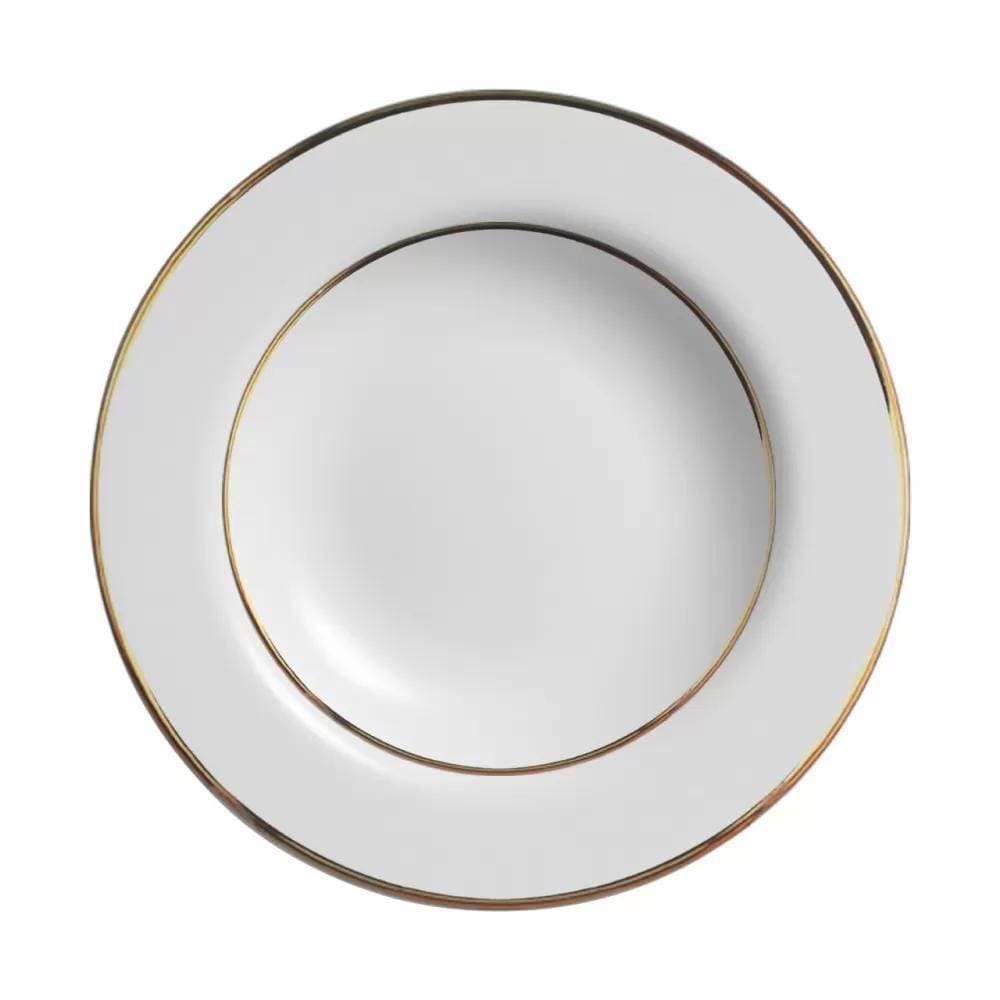 Conjunto 6 Pratos Fundo Branco Pérola Coup Alleanza 25cm