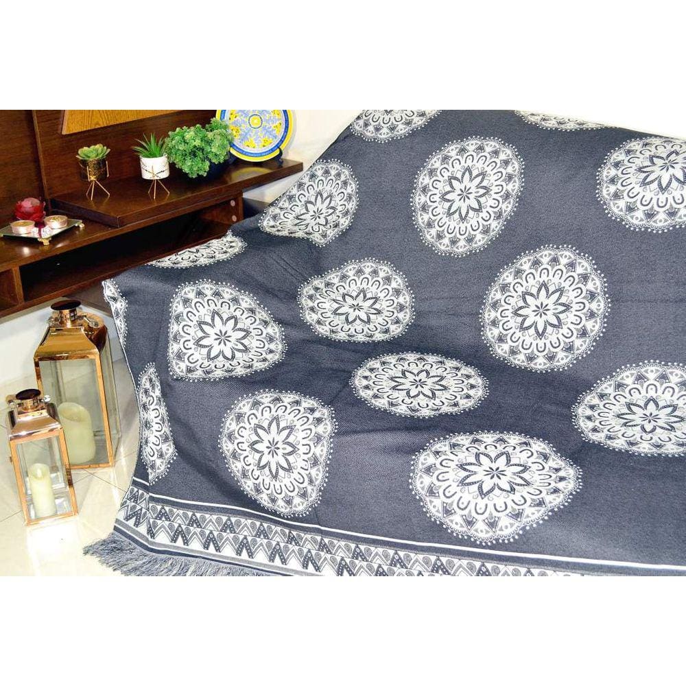 Manta de Sofá Jacquard Rústico Dupla Face - Celine