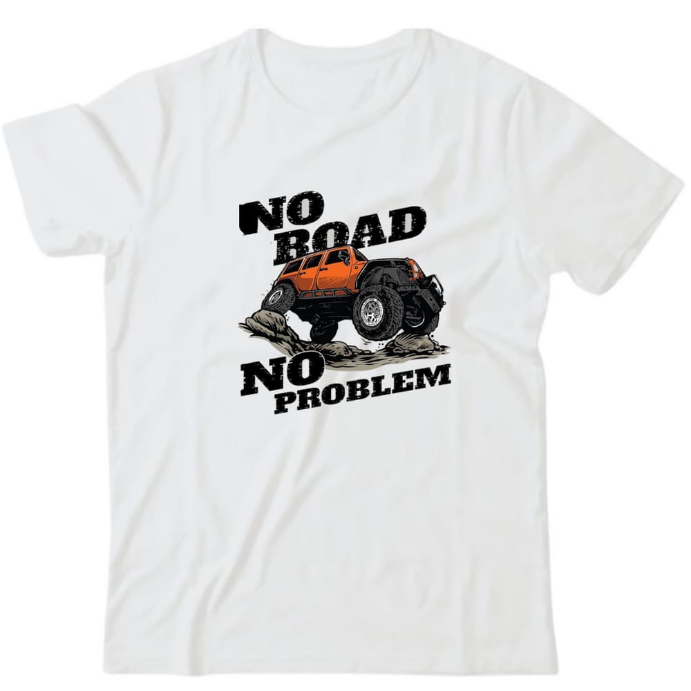Camiseta algodão carros - No road, no problem