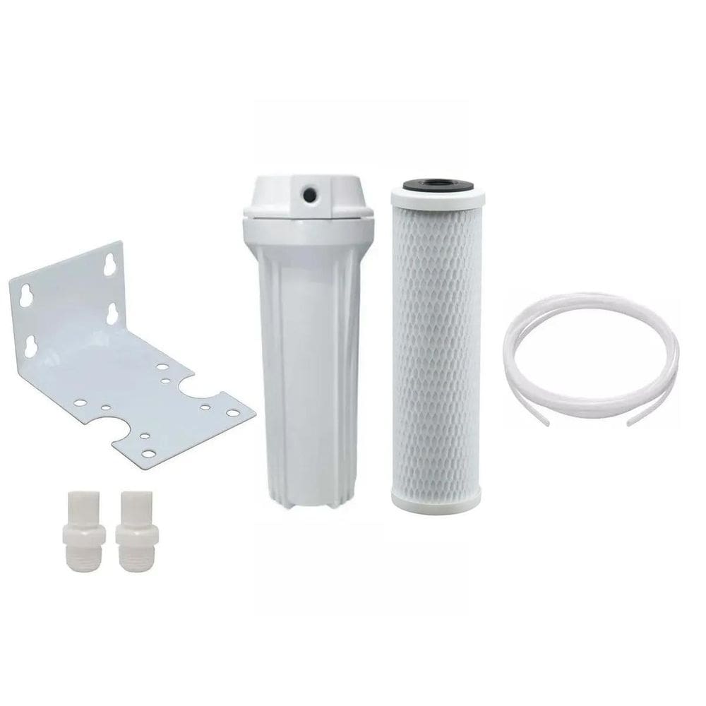 Kit Carcaça 10 Com Suporte E Carvão Ativado Carbon Block