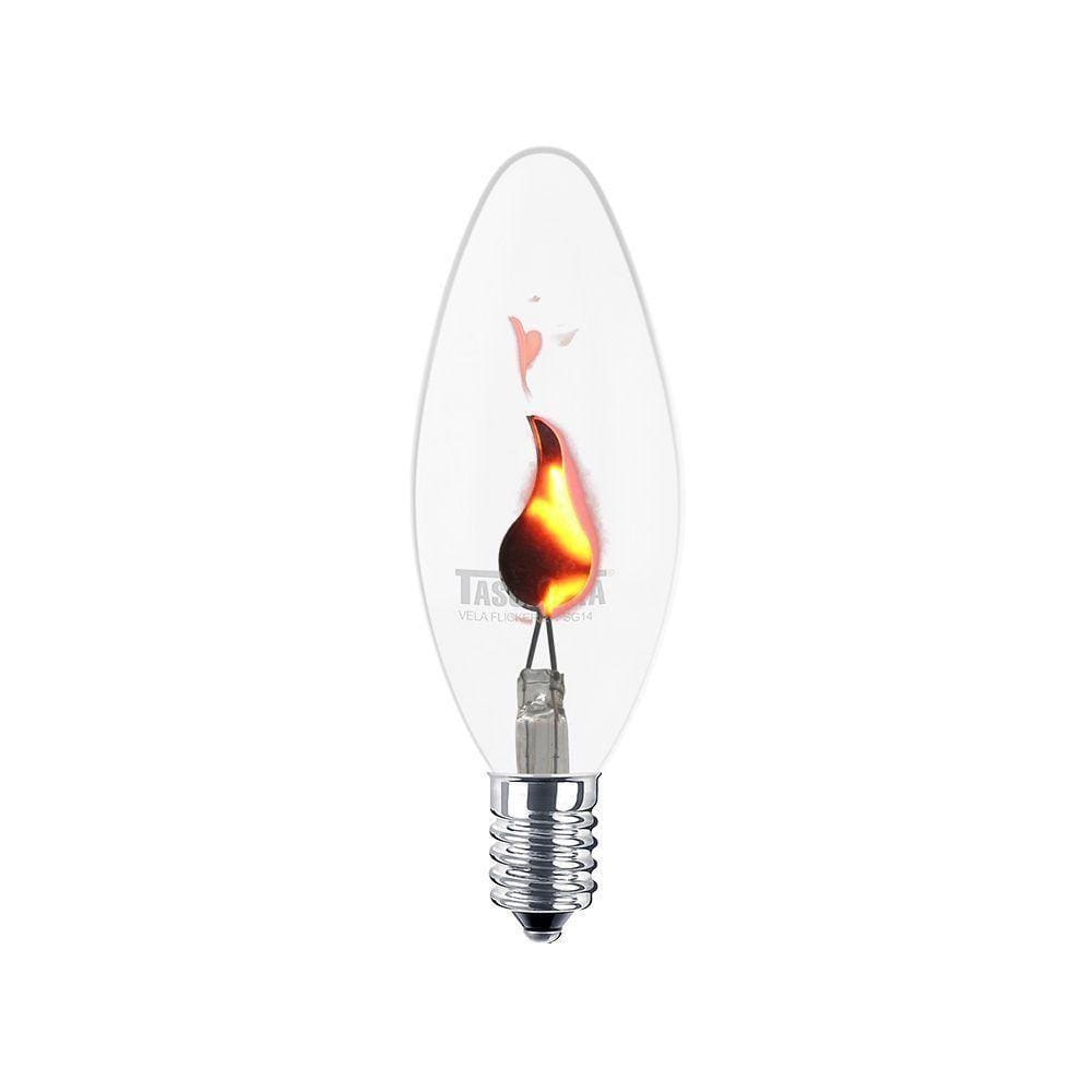 Lâmpada Taschibra Flicker Vela Efeito Chama E14 110v