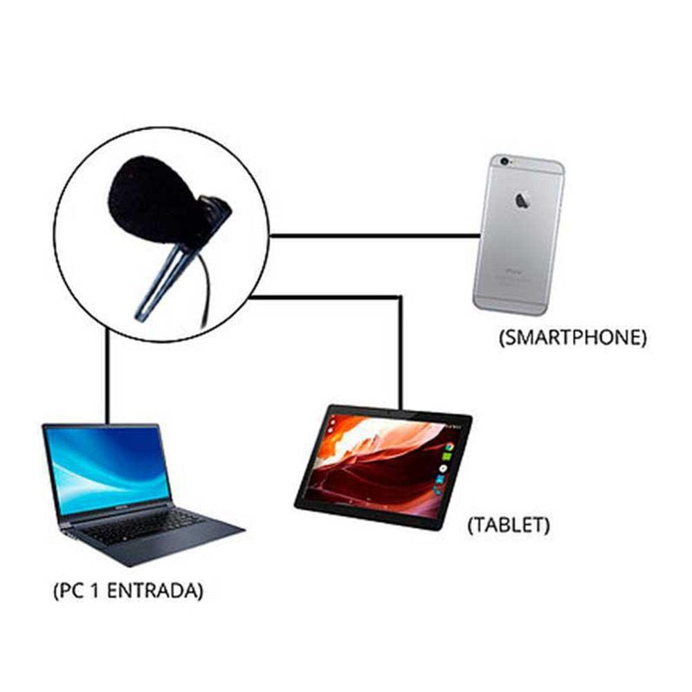 Microfone De Lapela Conector P3 New Live