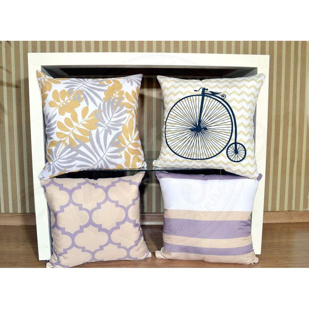 Kit Capas De Almofadas 4 Pçs - Bicicleta