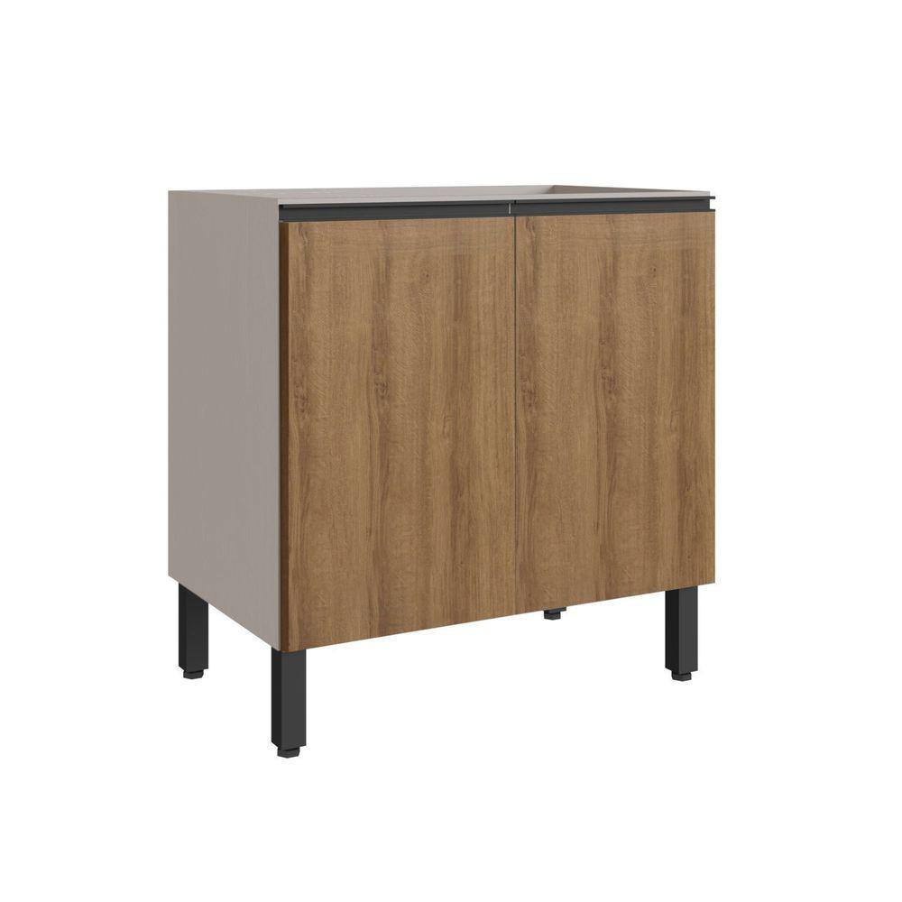Balcão para Cozinha 80cm 2 Portas Fumê com Montana