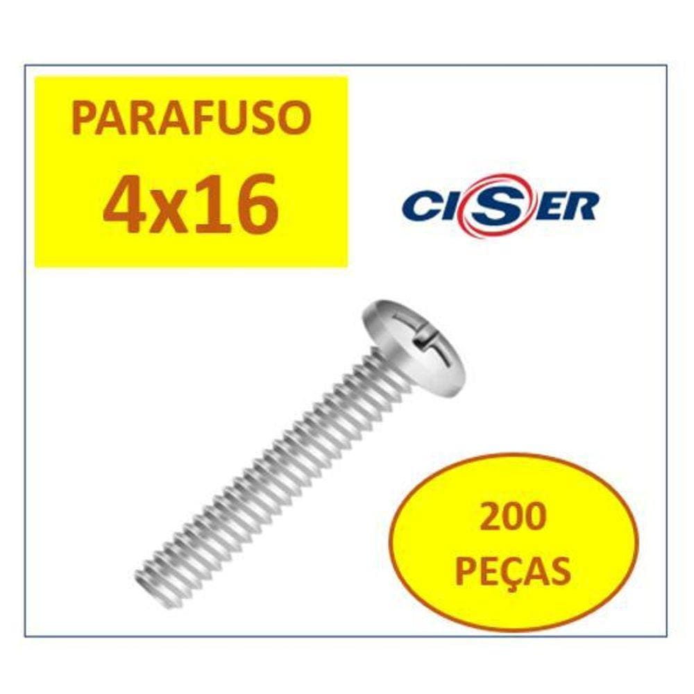 Parafuso Maquina Cabeça De Panela Phillps 4X 16 200 Peças