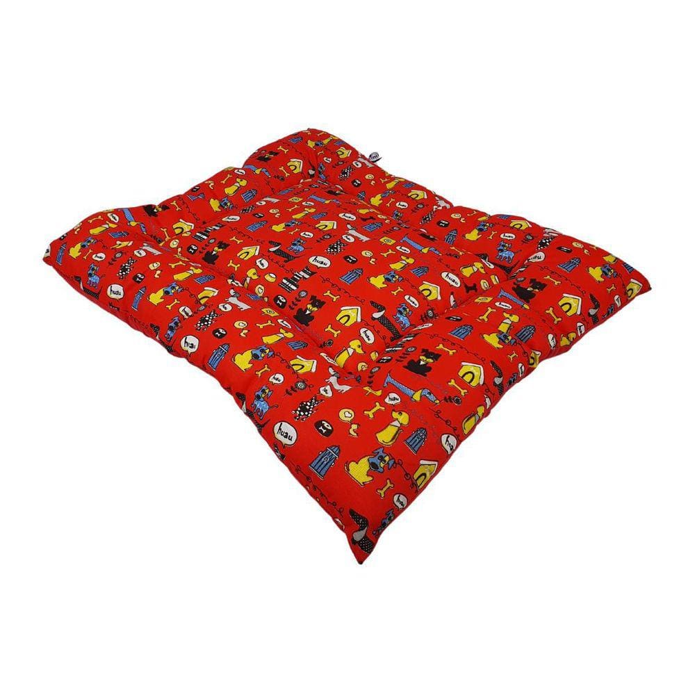 Almofada Para Cachorro Casinha Vermelho 55x79cm Grande