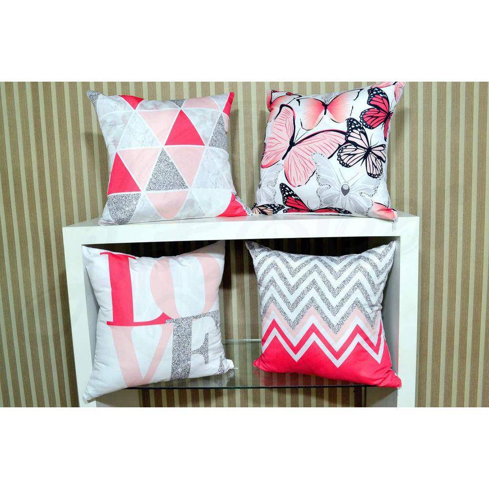Kit Capas De Almofadas 4 Pçs - Love