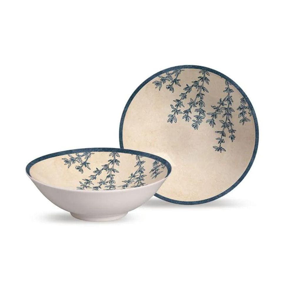 Conjunto 6 Bowls Decorados 300ml Cerâmica Branca