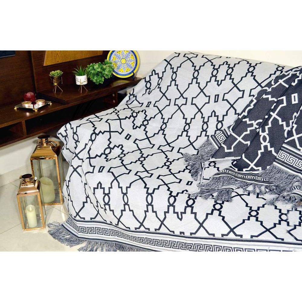 Xale de Sofá Jacquard Rústico Dupla Face - Thaís