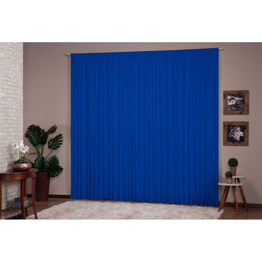 Cortina Para Sala Quarto Versátil 4,00X2,80 Azul Royal