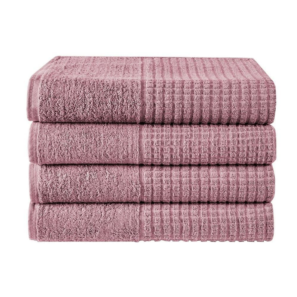 Kit 04 toalhas de banho viena rosa barroco