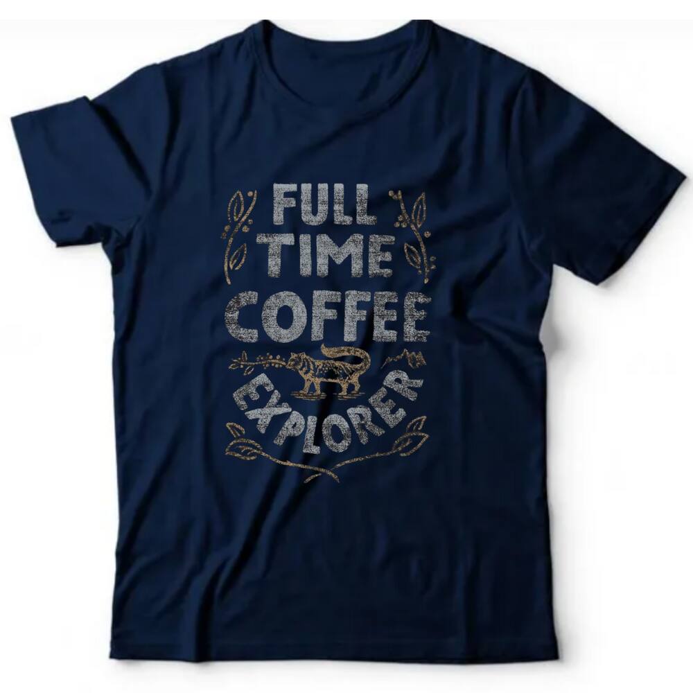 Camiseta algodão bebidas café - Full time coffee