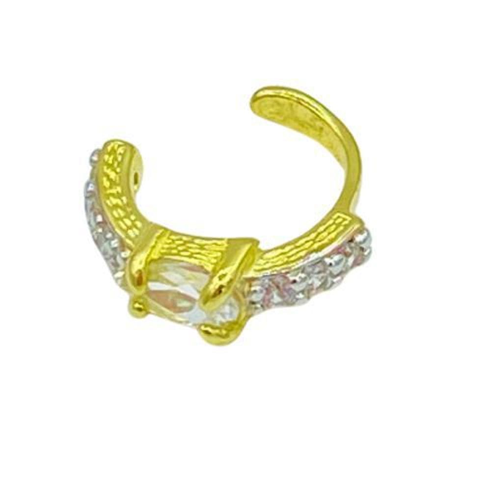 Piercing Cravejado Com Zircônia Folheado Em Ouro 18K