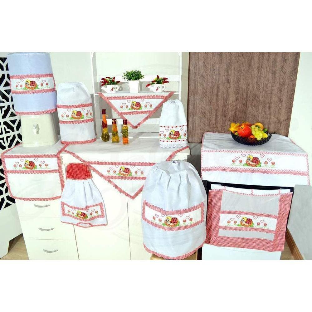 Itens para Cozinha em Ponto Cruz - Joaninha Feliz