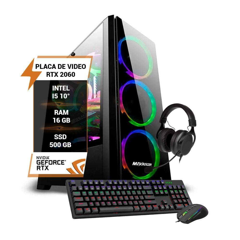 Pc Gamer Intel Core I5 10 Rtx 2060 Memória 16Gb Ssd 500Gb