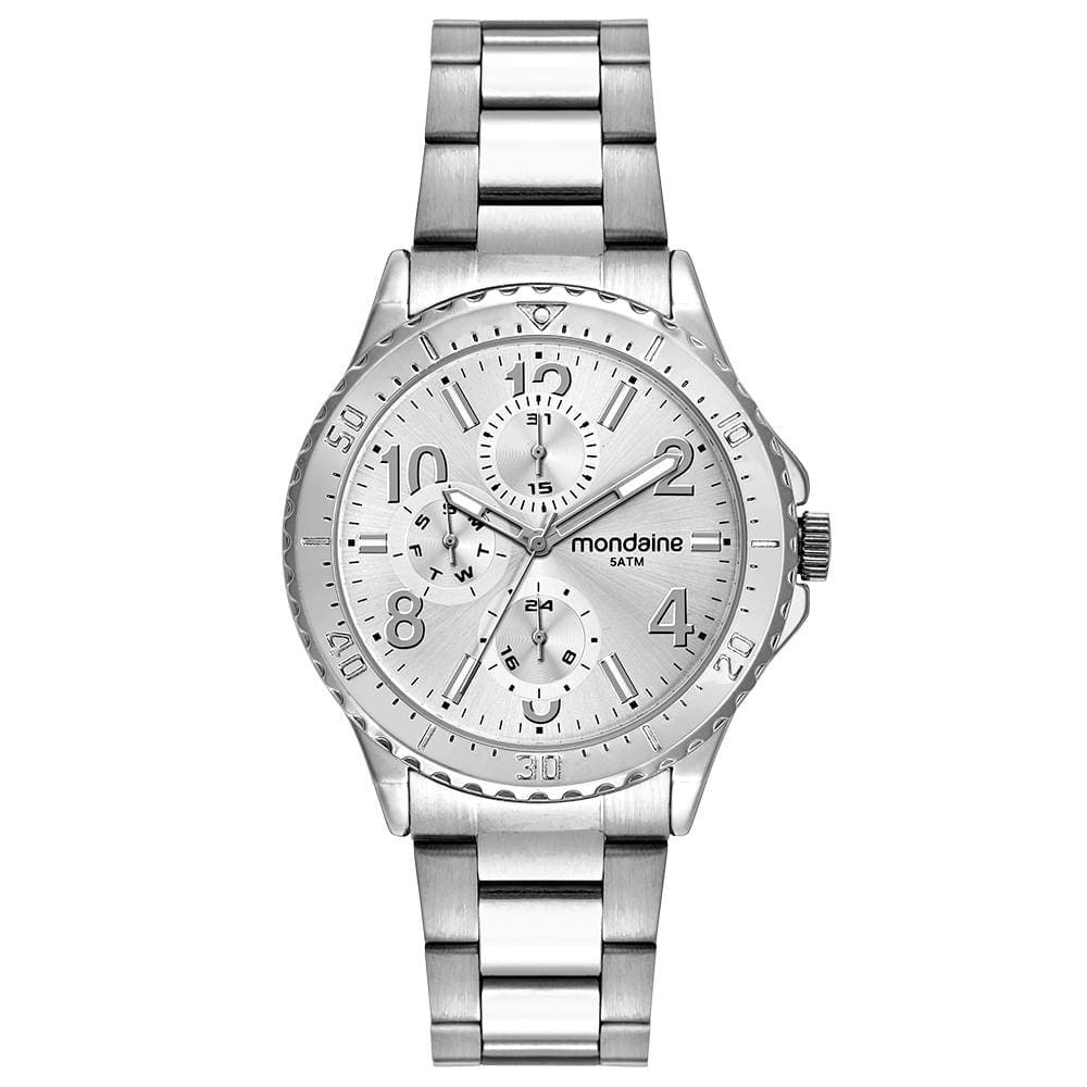 Relógio MONDAINE feminino analógico prata 32586L0MVNE2