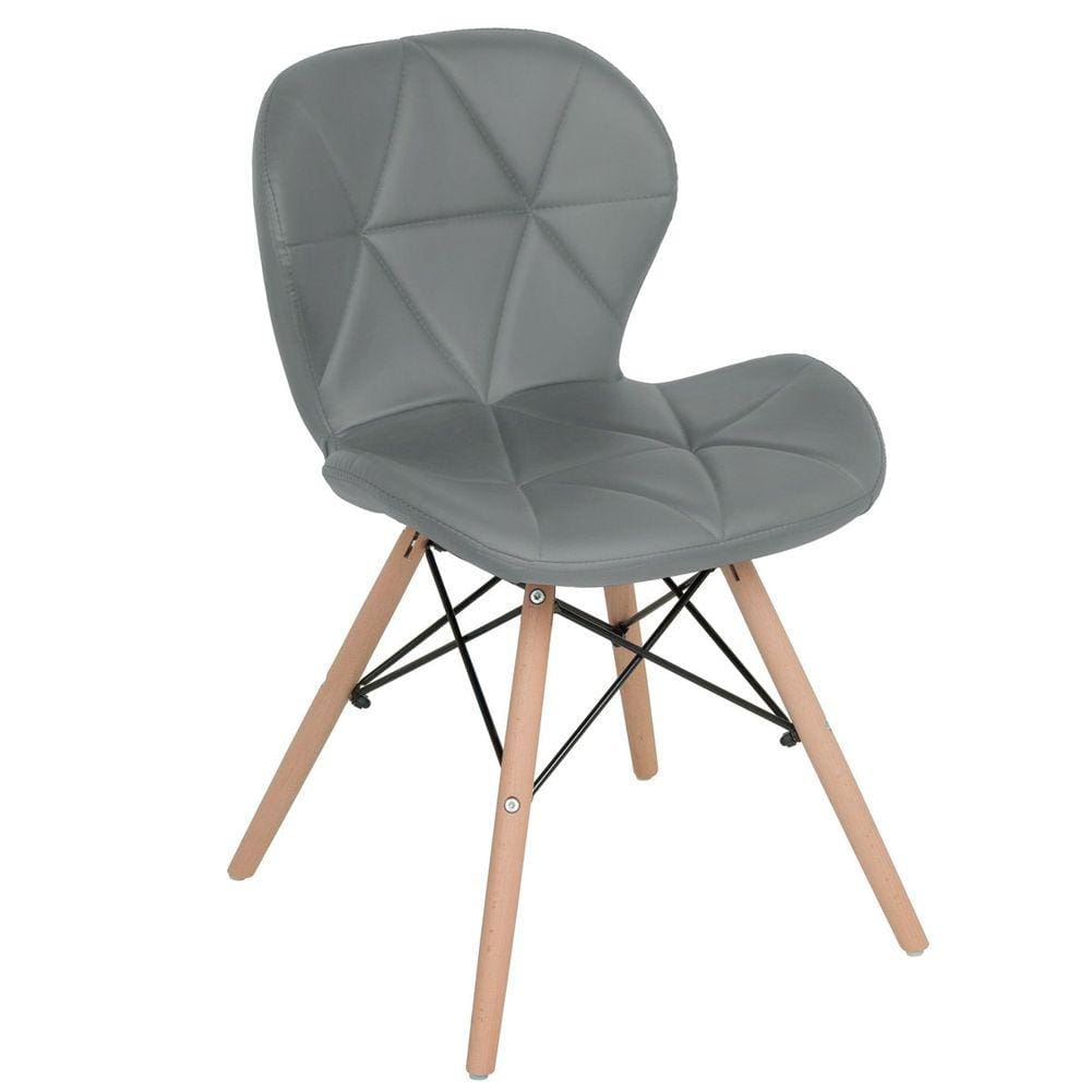 Cadeira estofada Charles Eames Eiffel Slim Wood confort