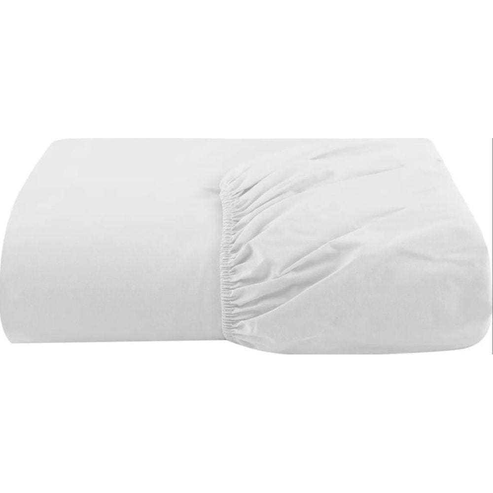 Lençol Queen Com Elástico Avulso Percal 200 Fios Branco