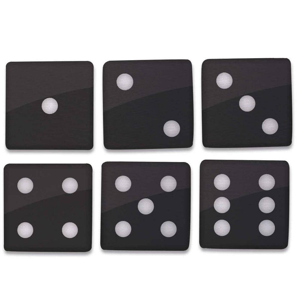 Kit 6 Porta Copos Criativo Dado Preto Decoração Divertida