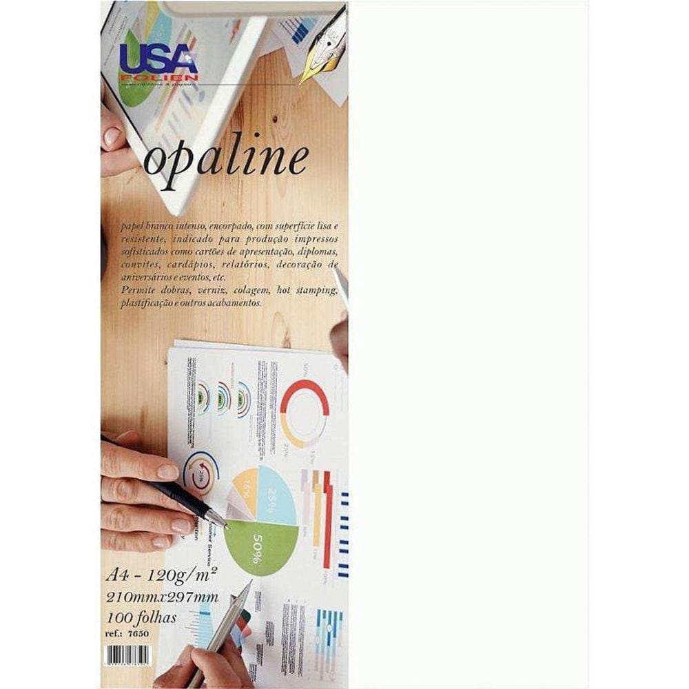 Papel Alcalino Branco Fosco Encorpado 100 Folhas