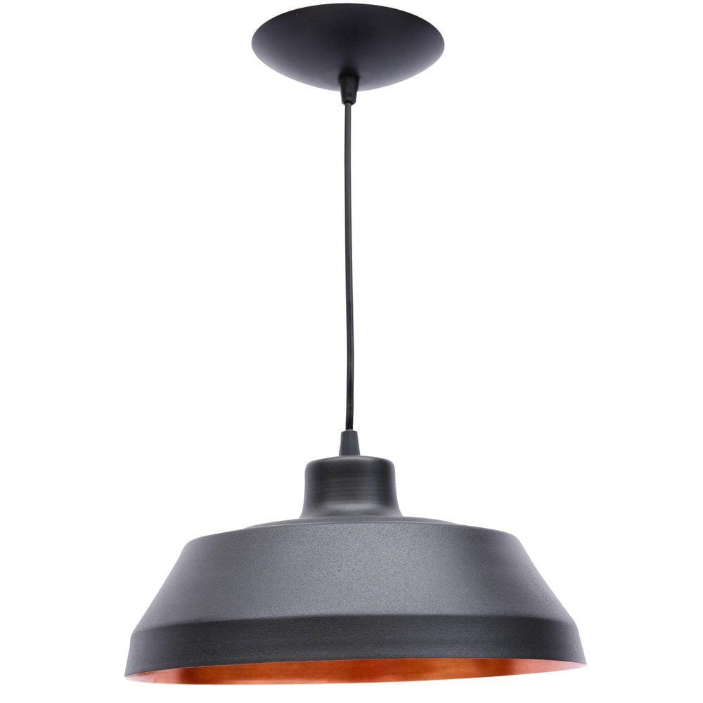 Pendente Prato Poptem Bedd Aluminio Preto E Cobre