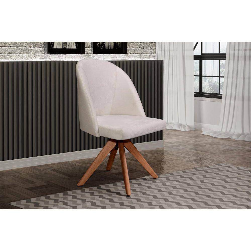 Poltrona Decorativa Giratória para Sala de Estar Lua Nude