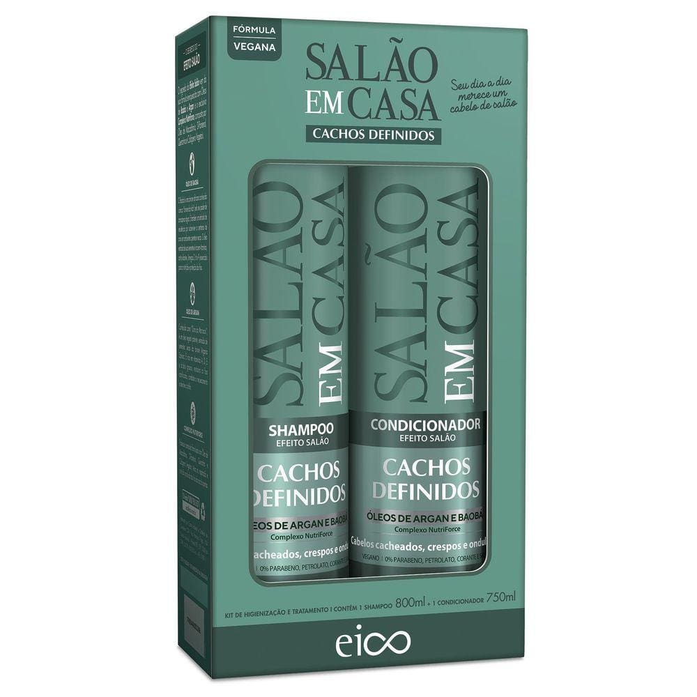 Eico Salão Em Casa Shampoo E Condicionador Cachos Definidos