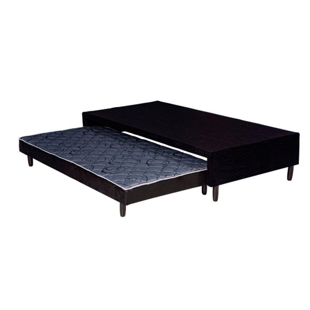 Cama Box Base Casal Com Auxiliar Semi Ortopedica Suede